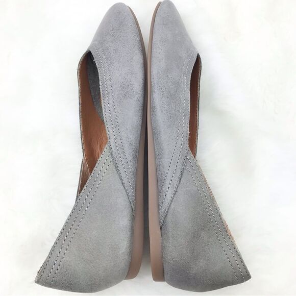 Lucky Brand ALBA Titanium Gray Leather Slip On Ballet Flats  New without Box - Picture 7 of 16